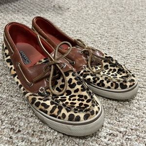 Leopard Sperry Boat Shoes